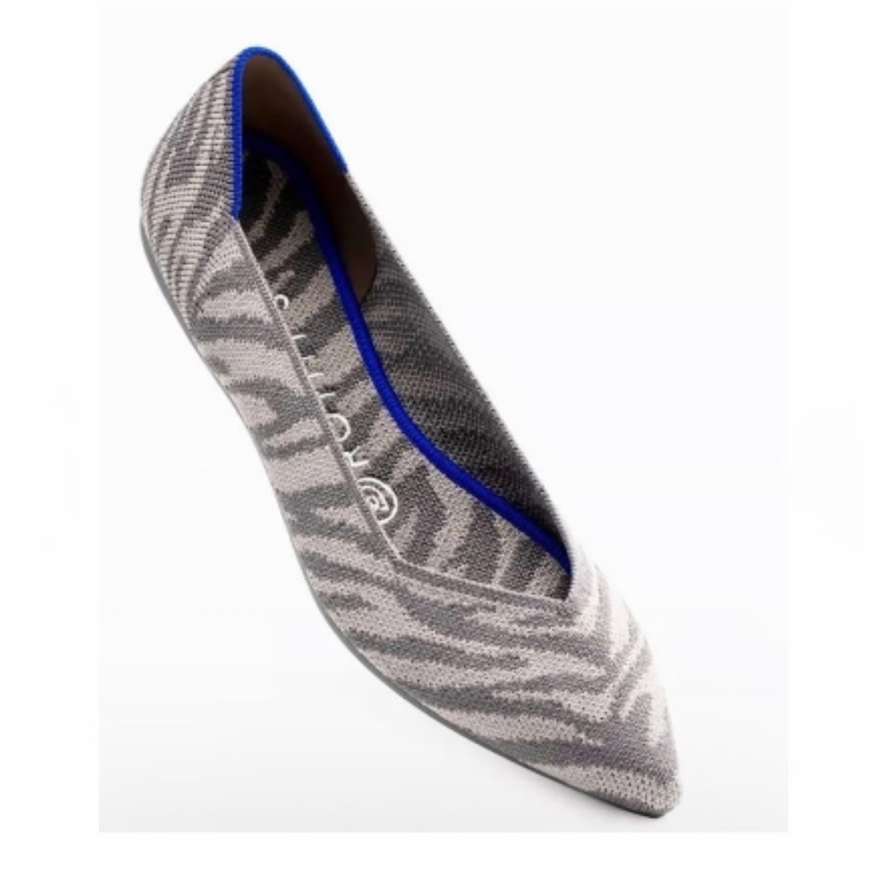 ROTHY’S The Point Flats in Zebra Print yoga comfy ballet Flats